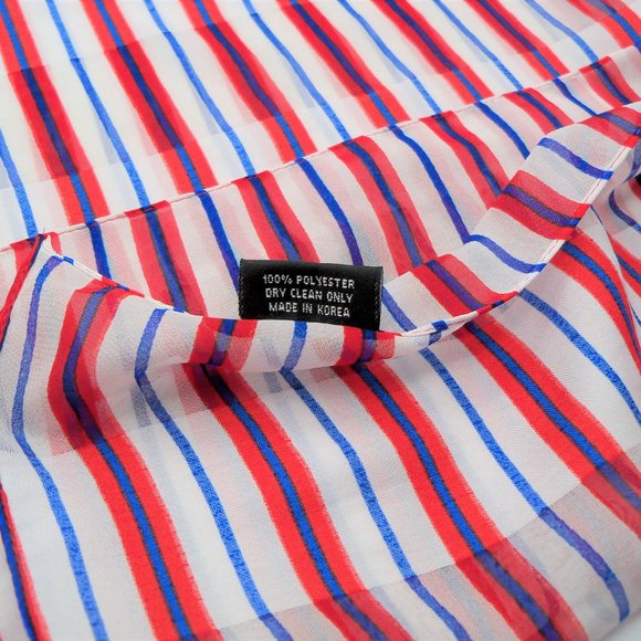 Vintage Cejon Red White Blue Scarf - Picture 6 of 7